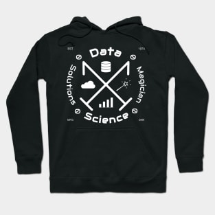 Data Science Solutions Magician | Vintage Retro Hipster Logo White Hoodie